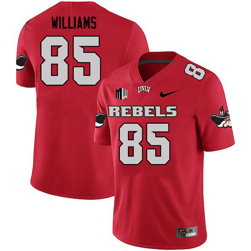 Men #85 Charlie Williams UNLV Rebels College Football Jerseys Stitched Sale-Scarlet - Click Image to Close